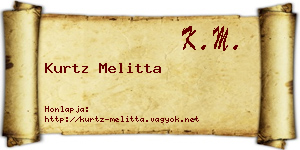 Kurtz Melitta névjegykártya